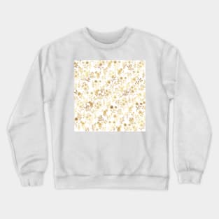 Botanical Gold Flowers Pattern Crewneck Sweatshirt